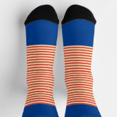 Oranje strepen op blauw sokken (Top)