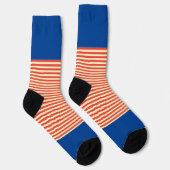 Oranje strepen op blauw sokken (Rechts)