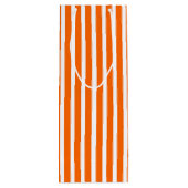 Oranje strepen patroon gepersonaliseerd wijn cadeautas (Achterkant)