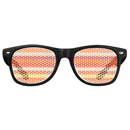 Oranje strepen retro zonnebril (Voorkant)
