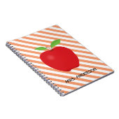 Oranje Strepen, Rode Apple Gepersonaliseerde Notitieboek (Rechterzijde)