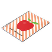 Oranje Strepen, Rode Apple Gepersonaliseerde Notitieboek (Linkerzijde)