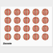 oranje strepen ronde sticker (Vel)