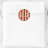 oranje strepen ronde sticker (Tas)