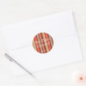 oranje strepen ronde sticker (Envelop)