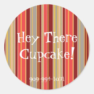 oranje strepen ronde sticker