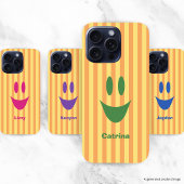 Oranje Strepen Speelse Smiley iPhone Hoesje