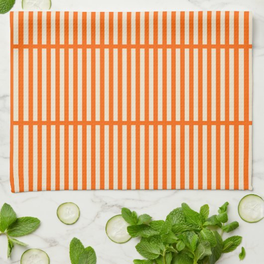 Oranje strepen theedoek (Gevouwen)