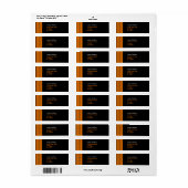 Oranje strepen, zwart aangepast label (Full Sheet)