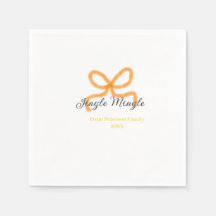 Oranje strik jingle mingle retro boho familienaamd servet