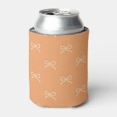 Oranje Strik Patroon Pastel Moderne Feest Accessoi Blikjeskoeler (Blikje Voorkant)