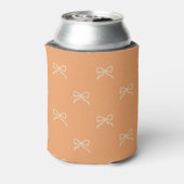 Oranje Strik Patroon Pastel Moderne Feest Accessoi Blikjeskoeler (Blikje Achterkant)