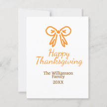 Oranje strik retro Happy Thanksgiving add familie 