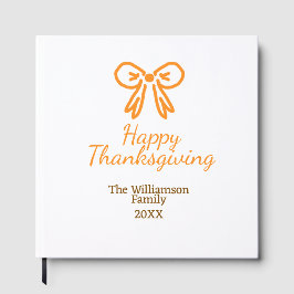 Oranje strik retro Happy Thanksgiving add familie  Gastenboek