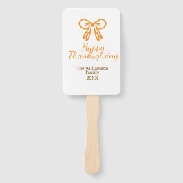 Oranje strik retro Happy Thanksgiving add familie  Handwaaier