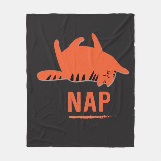 Oranje stripe katapluis nap fleece Blanket Deken (Voorkant)