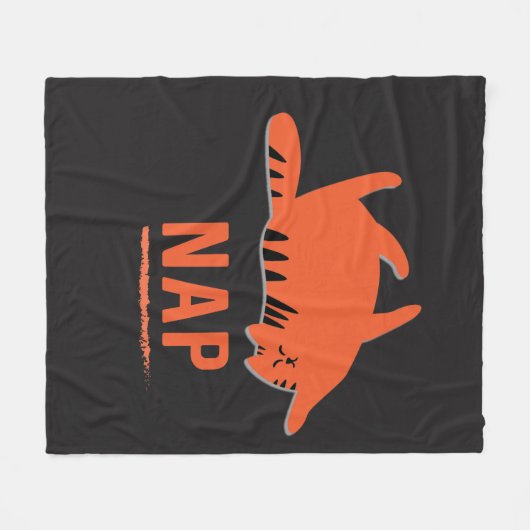 Oranje stripe katapluis nap fleece Blanket Deken (Voorkant (Horizontaal))