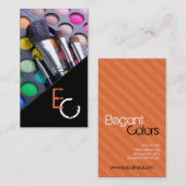 Oranje Stripe Make-up Artist Palette Visitekaartje (Voorkant / Achterkant)