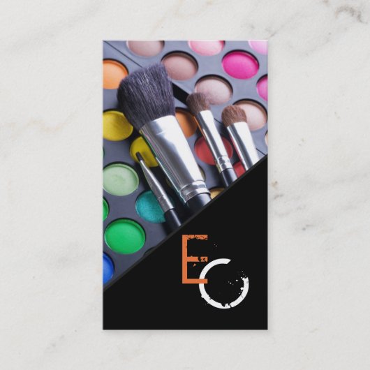 Oranje Stripe Make-up Artist Palette Visitekaartje (Voorkant)