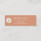 Oranje Stripe mammikaarten Contactkaartje (Achterkant)