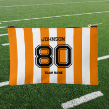 Oranje Stripe Sport Team Aangepaste Naam Nummer Te