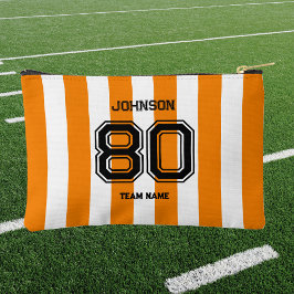 Oranje Stripe Sport Team Aangepaste Naam Nummer Te Etui
