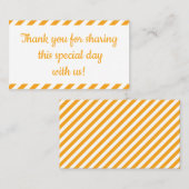 Oranje Stripe Wedding Herfst Vrijgezellenfeest Dan Plaatskaartje (Voorkant / Achterkant)