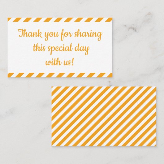 Oranje Stripe Wedding Herfst Vrijgezellenfeest Dan Plaatskaartje (Voorkant / Achterkant)