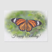  Oranje Striped Butterfly Foto Birthday Tissuepapier (Voorkant)