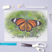  Oranje Striped Butterfly Foto Birthday Tissuepapier (Craft)