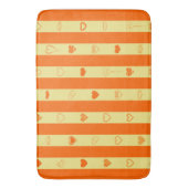 Oranje Stripes Modern Heart Patroon Badmat (Voorkant Verticaal)