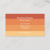 Oranje stripes Moderne gradiëntminimalistisch Visitekaartje (Achterkant)