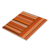 Oranje Stripes Patroon Abstract Asymmetrisch Tegeltje (Zijkant)