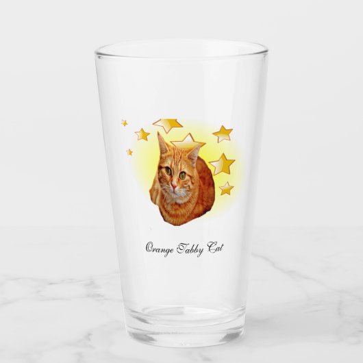 Oranje stripper Cat is een ster Glas (Voorkant)