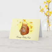 Oranje stripper Cat is een ster Kaart (Gele Bloem)