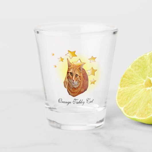 Oranje stripper Cat is een ster Shot Glas (Voorkant)
