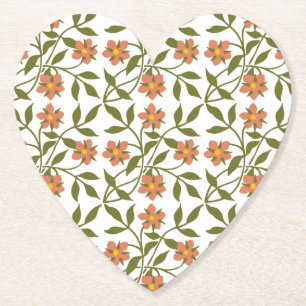 ORANJE STROMEN MET GROENE STAMS KARTONNEN ONDERZETTERS