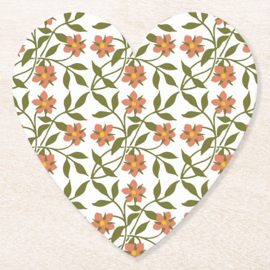 ORANJE STROMEN MET GROENE STAMS KARTONNEN ONDERZETTERS (Voorkant)