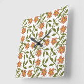 ORANJE STROMEN SQUARE WALL CLOCK VIERKANTE KLOK (Hoek)
