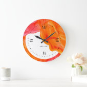 Oranje stromend geodeinkontwerp grote klok (Huis)
