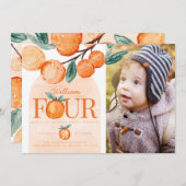 Oranje stropdas die de vierde verjaardag van de vi kaart (Voorkant / Achterkant)