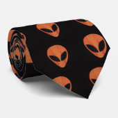 Oranje Stropdas Face Alien (Opgerold)