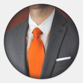 Oranje Stropdas Ronde Sticker