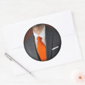 Oranje Stropdas Ronde Sticker (Envelop)