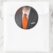 Oranje Stropdas Ronde Sticker (Tas)