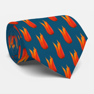 Oranje Stropdas Tulp Flower Pattern