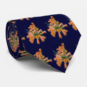 Oranje Stropdas van de Tropische Bloem (Opgerold)