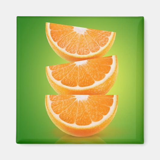 Oranje stukken op groen magneet (Voorkant)