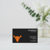 Oranje stuursymbool - zwart visitekaartje (Staand voorkant)