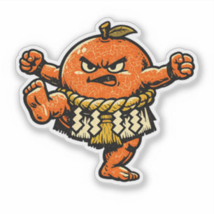 Oranje Sumo Kampioen — Vintage Retro Yokozuna Sticker